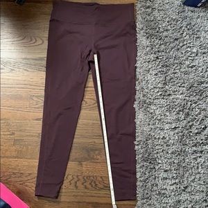 Athleta chaturanga plum color tights -Size Large